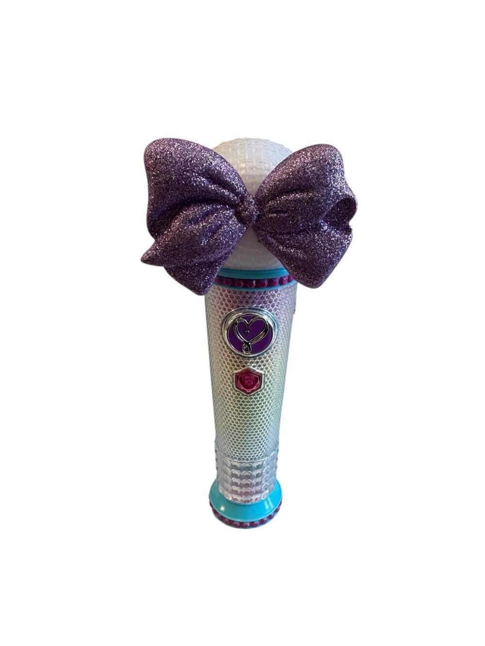 Just Play JoJo Siwa Light-Up Glitter Microphone Sings Works Tested Aux Cord